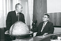 The brothers Masayoshi (right) and Jitsuichi (left) Yasui, the founders of Brother Industries, Ltd.