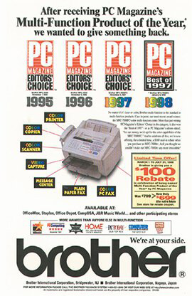 A gama MFC recebeu o "Editor's Choice Award" da revista americana "PC Magazine" por 4 anos consecutivos"