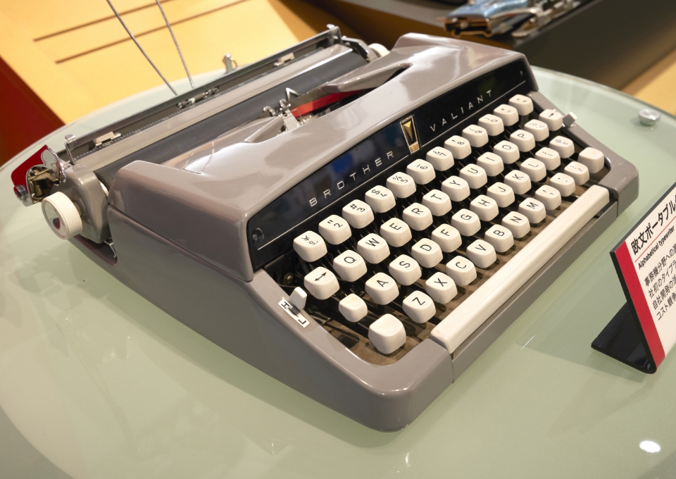See typewriters and other various products developed by Brother