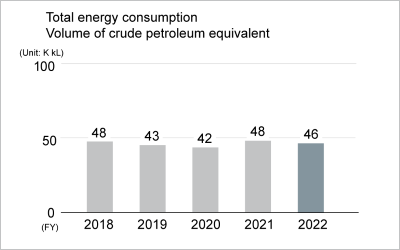 Total energy consumption Volume of crude petroleum equivalent 