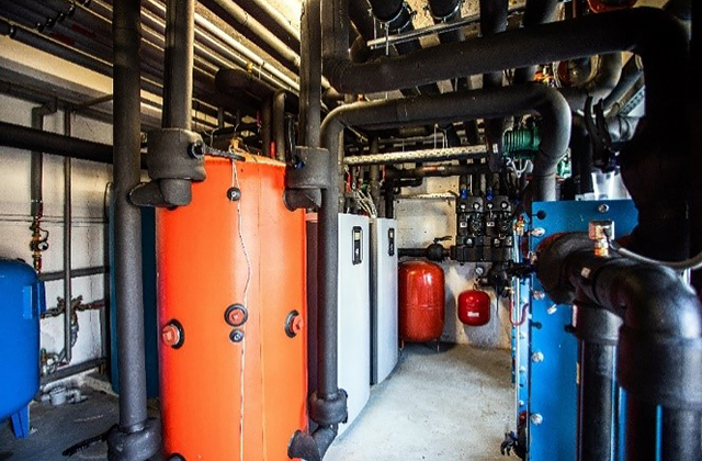 Heat exchange unit that converts geothermal energy to use for heating/cooling (overview)