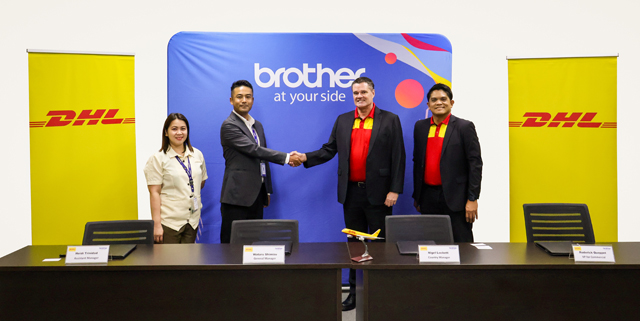 From the left: Heidi Trinidad, Assistant Manager of Shipping Control Section of the Purchasing Production Control Department of BIPH; Wataru Shimizu, General Manager of the Purchasing Production Control Department; Nigel Lockett, DHL Express Philippines Country Manager; and Roderick Queppet, VP for Commercial