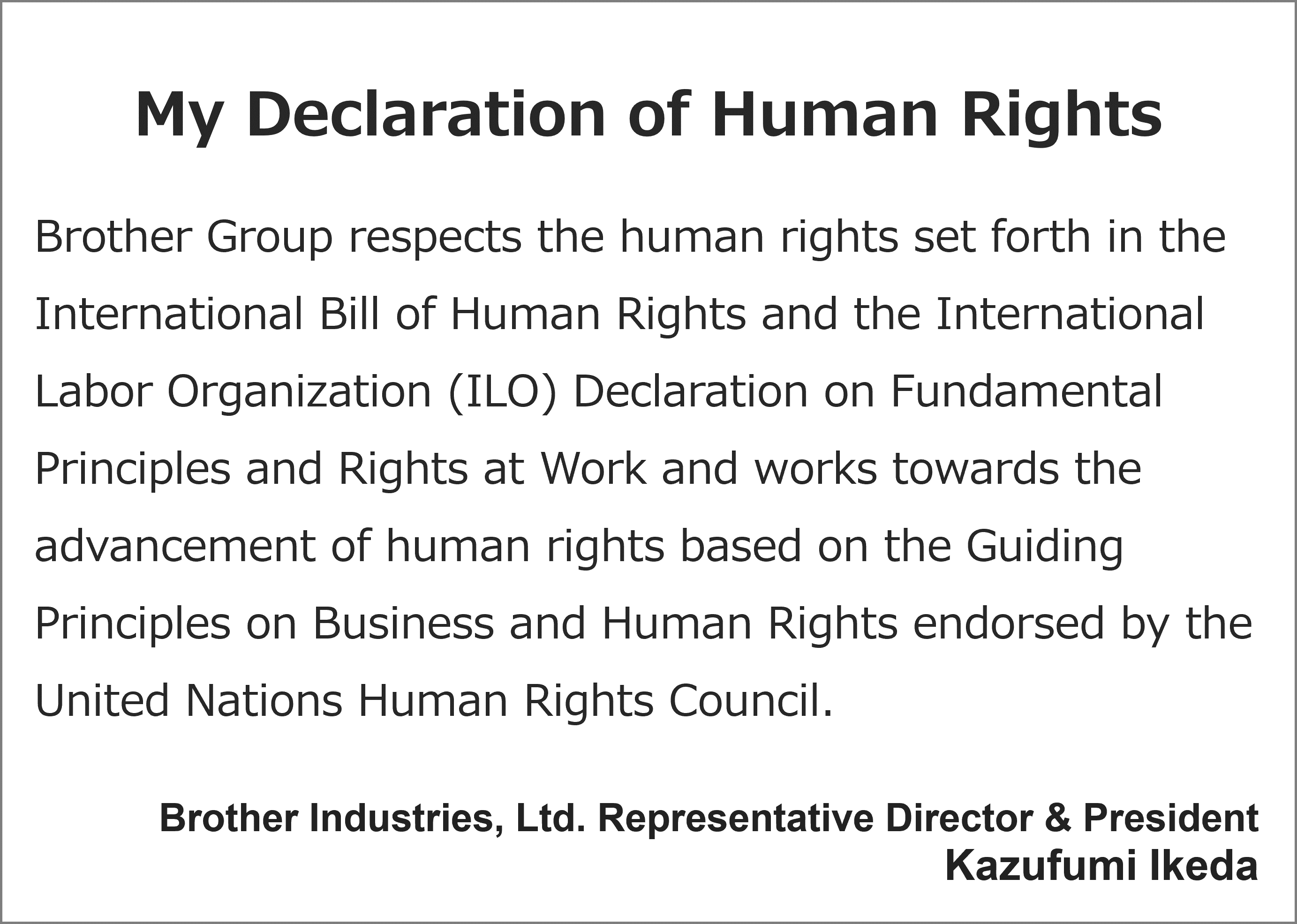 My Declaration of Human Rights in English